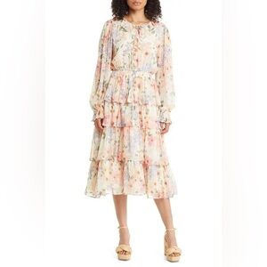 Rachel Parcell Pastel Floral Long Sleeve Dress